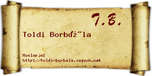 Toldi Borbála névjegykártya